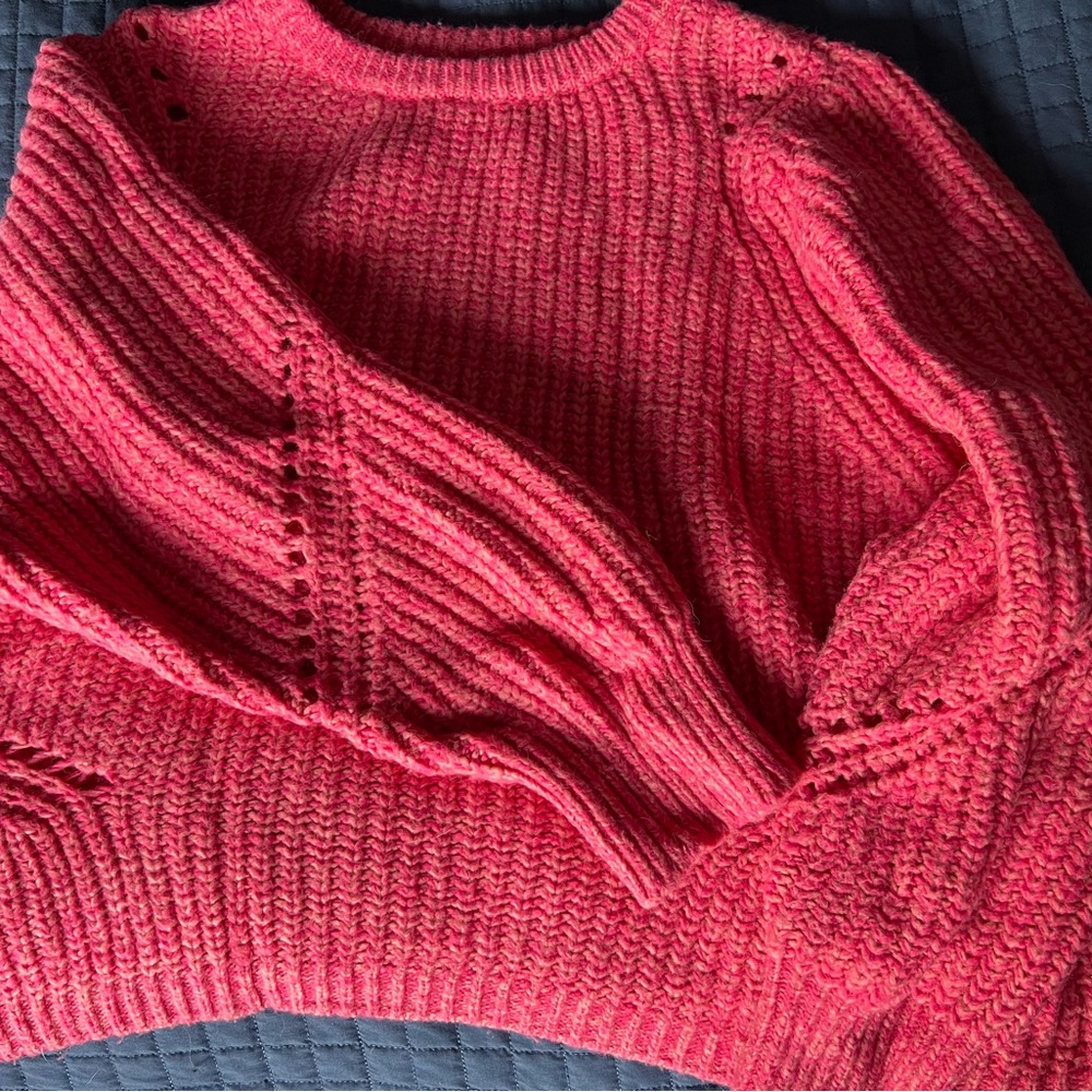 Hot pink Ann Taylor Loft oversized knit sweater